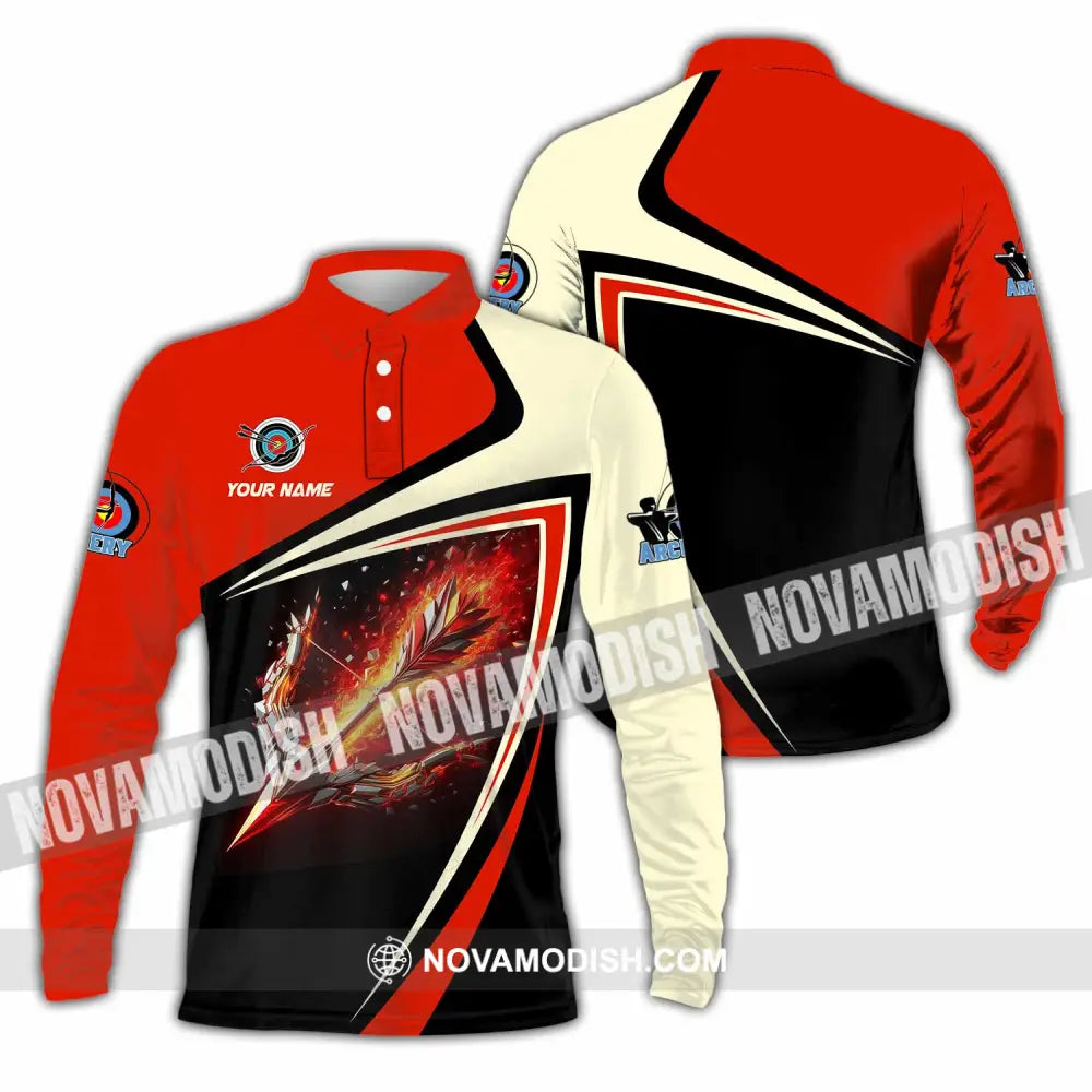 Unisex Shirt - Custom Archery 3D Shirt Long Sleeve Polo / S T-shirt