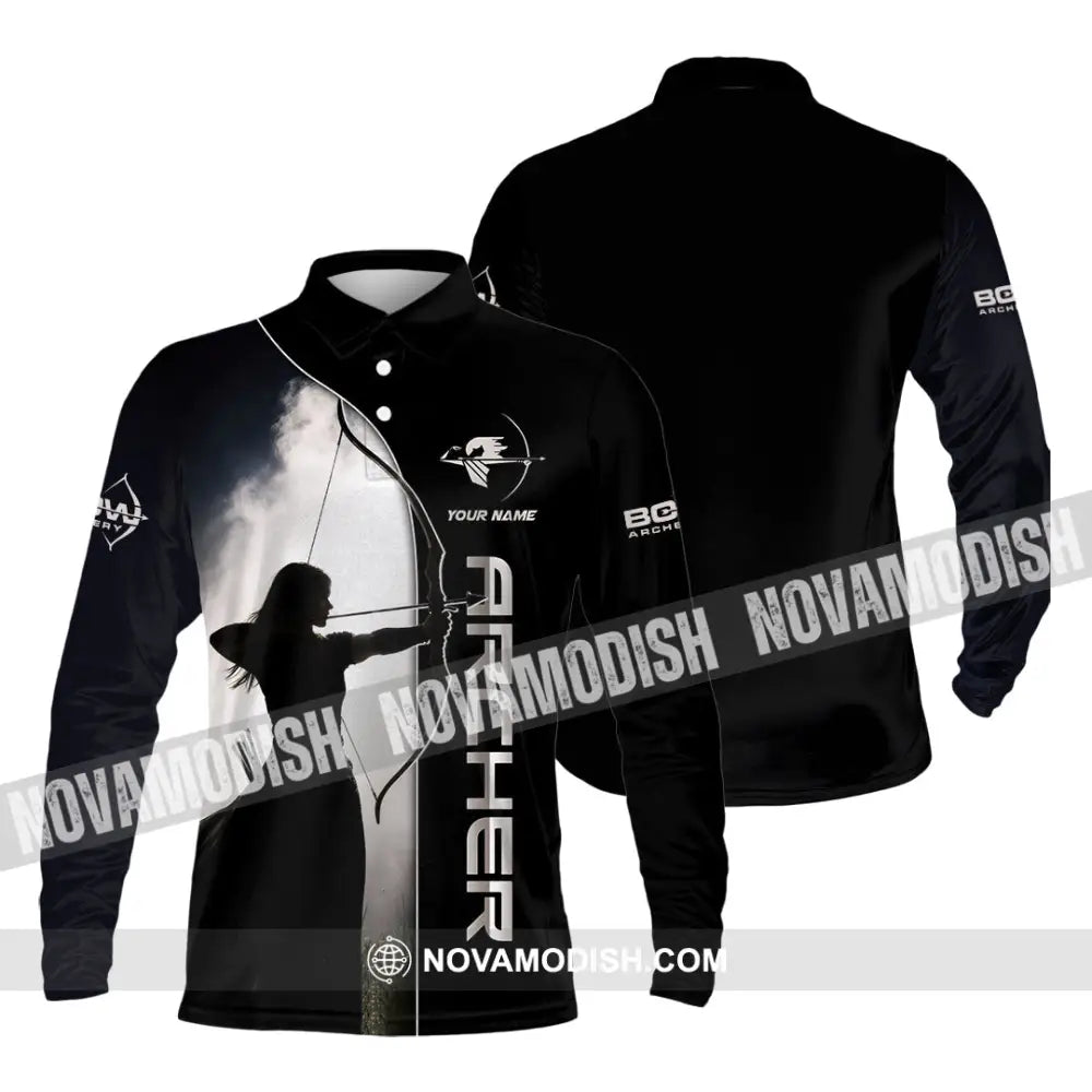 Unisex Shirt - Custom Archery 3D Shirt Long Sleeve Polo / S T-shirt