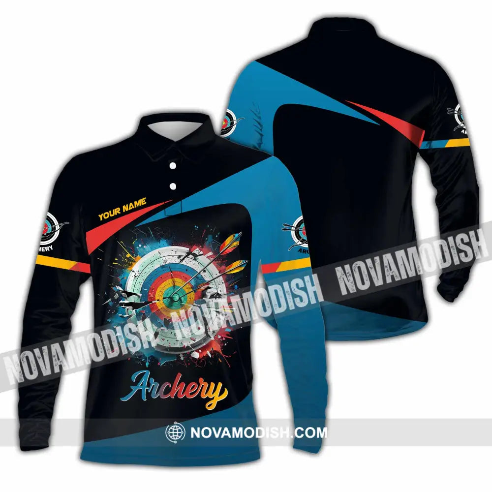 Unisex Shirt - Custom Archery 3D Shirt Long Sleeve Polo / S T-shirt