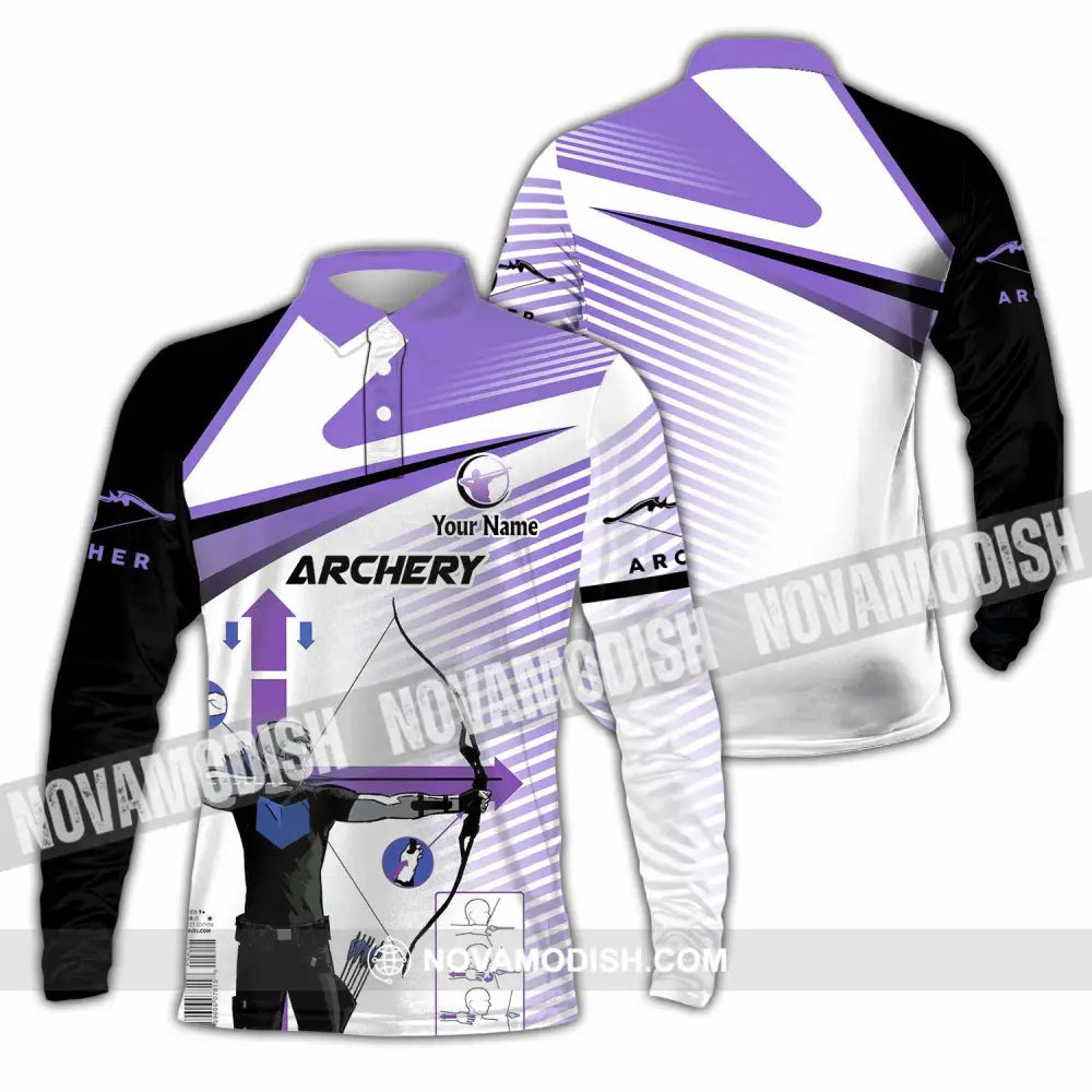 Unisex Shirt - Custom Archery 3D Shirt Long Sleeve Polo / S T-shirt