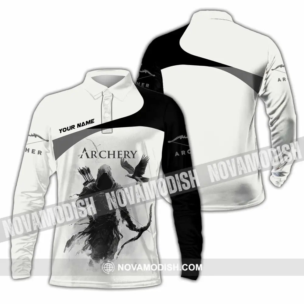 Unisex Shirt - Custom Archery 3D Shirt Long Sleeve Polo / S T-shirt