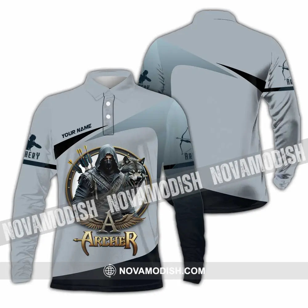 Unisex Shirt - Custom Archery 3D Shirt Long Sleeve Polo / S T-shirt