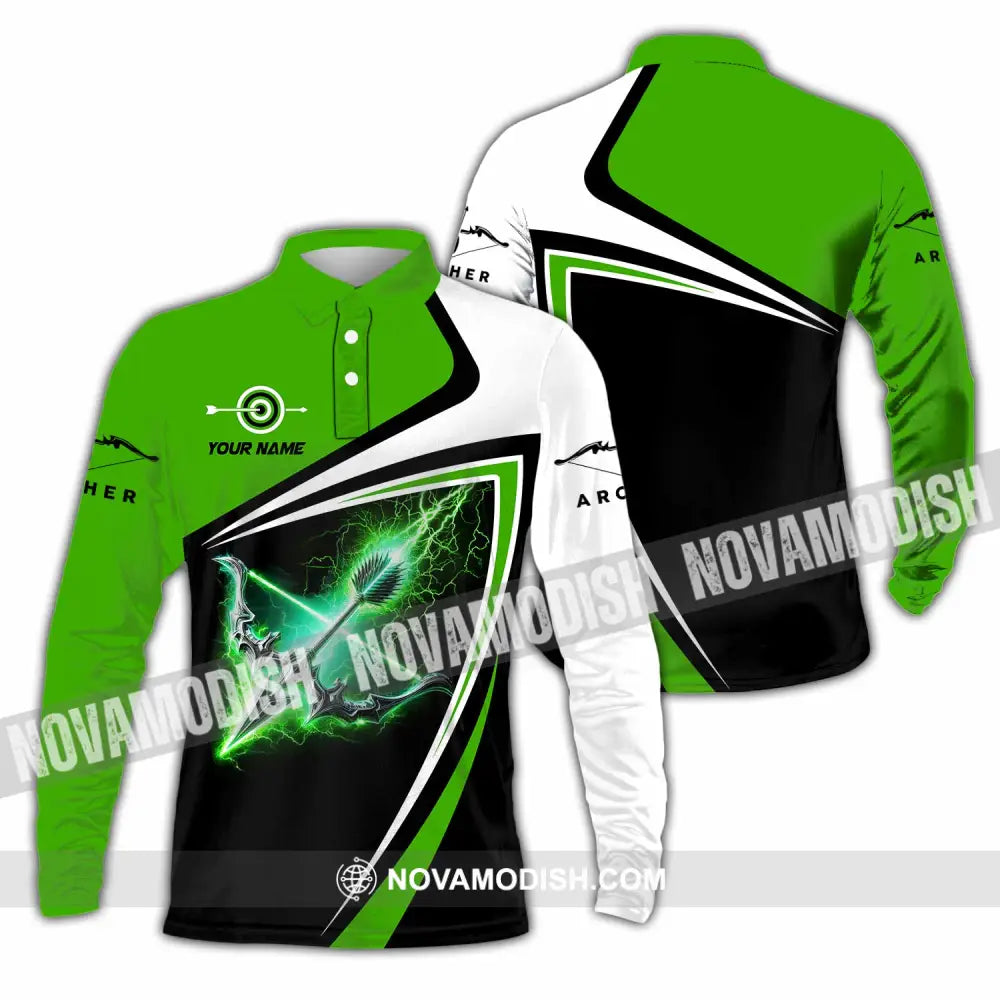 Unisex Shirt - Custom Archery 3D Shirt Long Sleeve Polo / S T-shirt