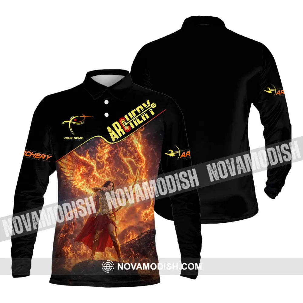 Unisex Shirt - Custom Archery 3D Shirt Long Sleeve Polo / S T-shirt