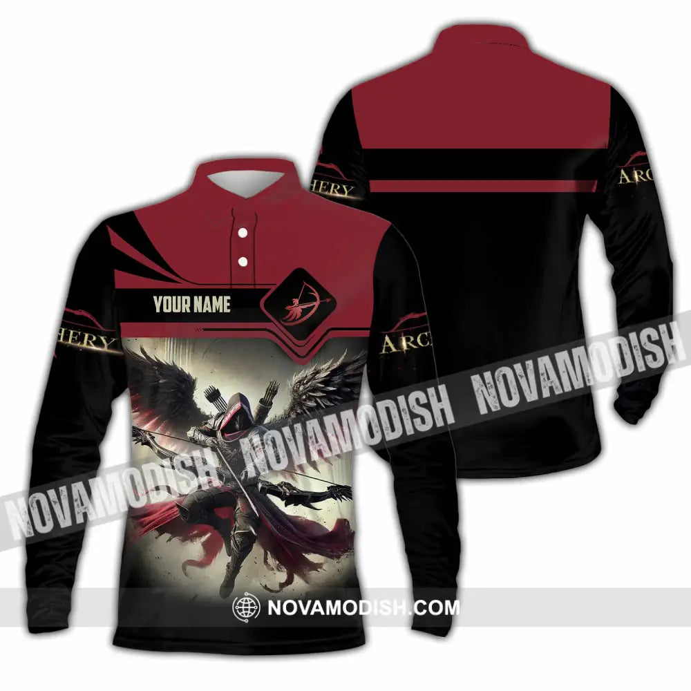 Unisex Shirt - Custom Archery 3D Shirt Long Sleeve Polo / S T-shirt