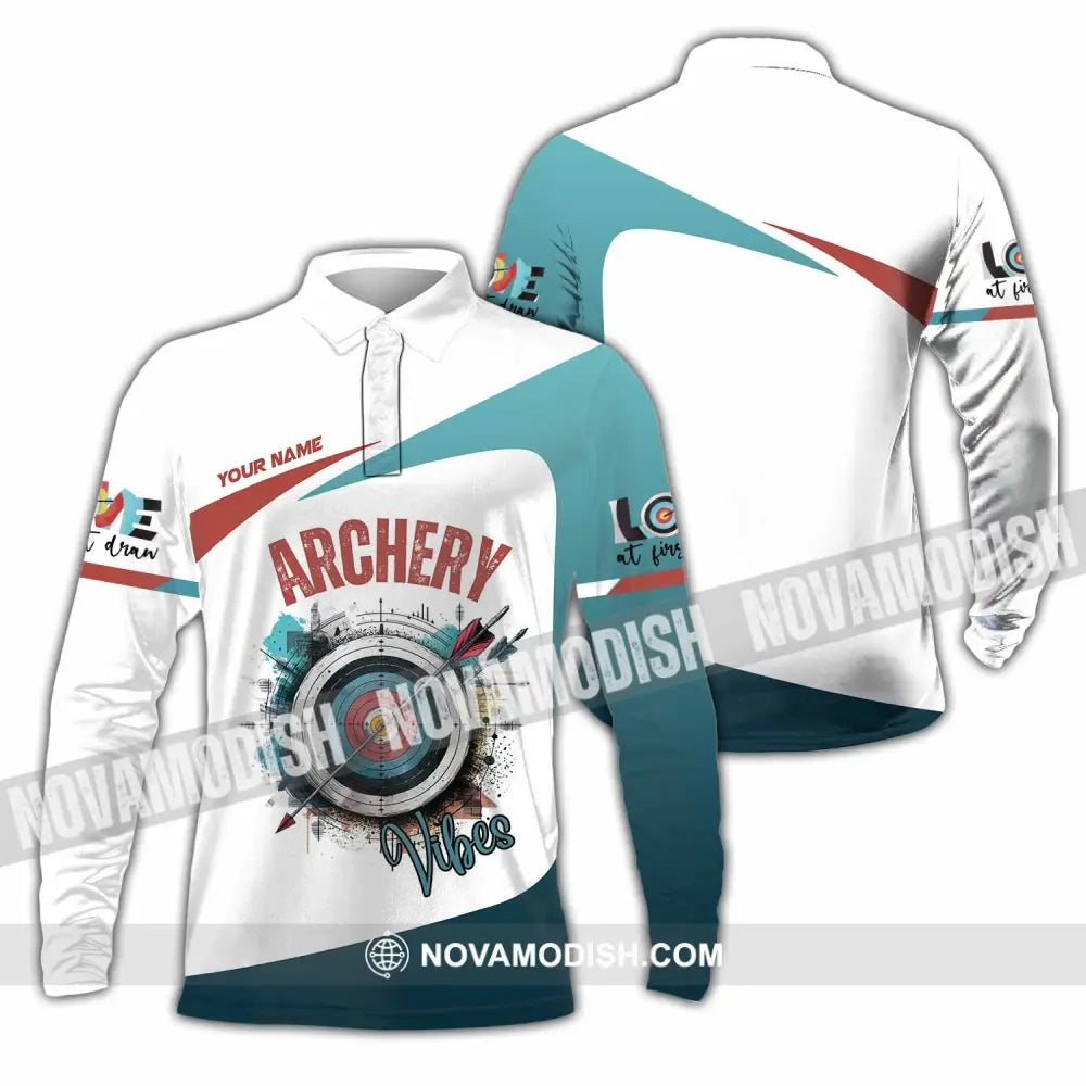 Unisex Shirt - Custom Archery 3D Shirt Long Sleeve Polo / S T-shirt