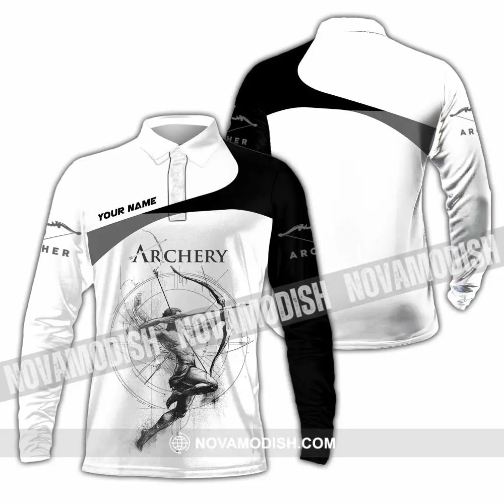 Unisex Shirt - Custom Archery 3D Shirt Long Sleeve Polo / S T-shirt