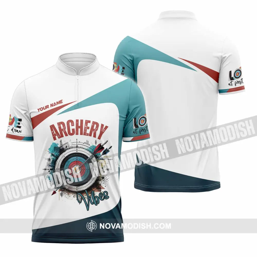 Unisex Shirt - Custom Archery 3D Shirt Zipper Polo Shirt / S T-shirt