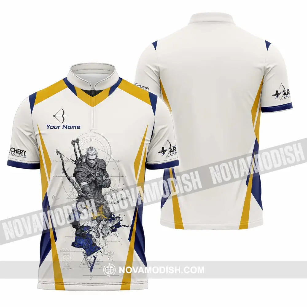 Unisex Shirt - Custom Archery 3D Shirt Zipper Polo Shirt / S T-shirt