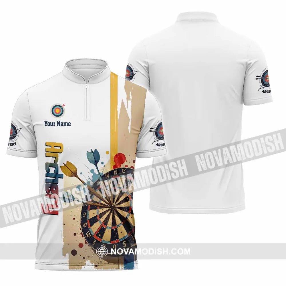Unisex Shirt - Custom Archery 3D Shirt Zipper Polo Shirt / S T-shirt