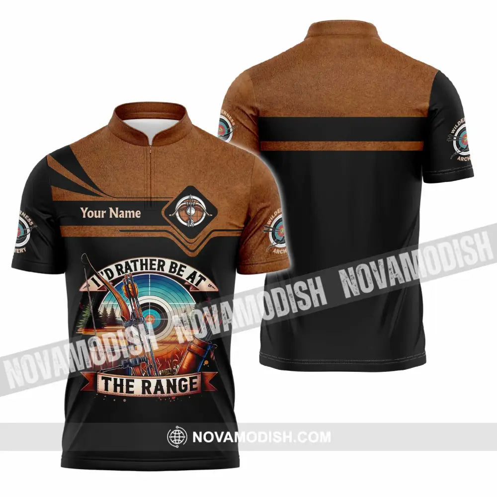 Unisex Shirt - Custom Archery 3D Shirt Zipper Polo Shirt / S T-shirt