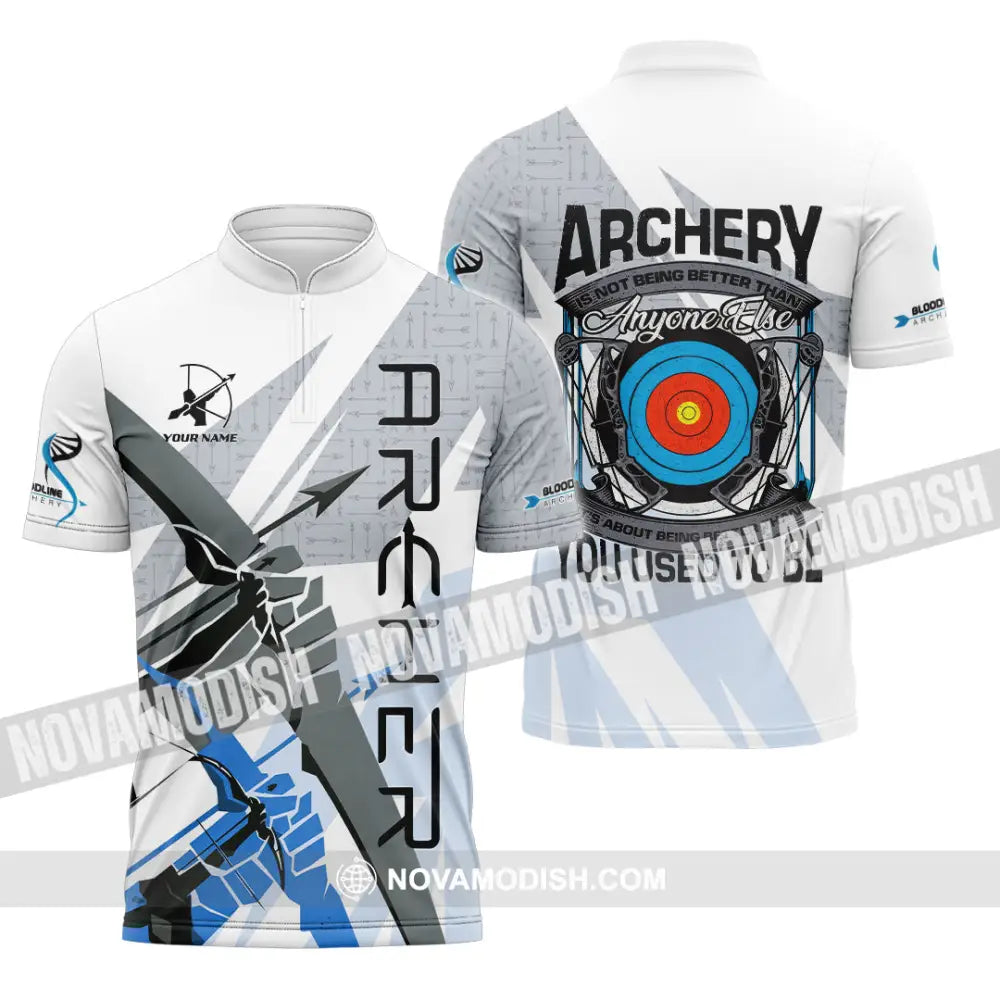 Unisex Shirt - Custom Archery 3D Shirt Zipper Polo Shirt / S T-shirt