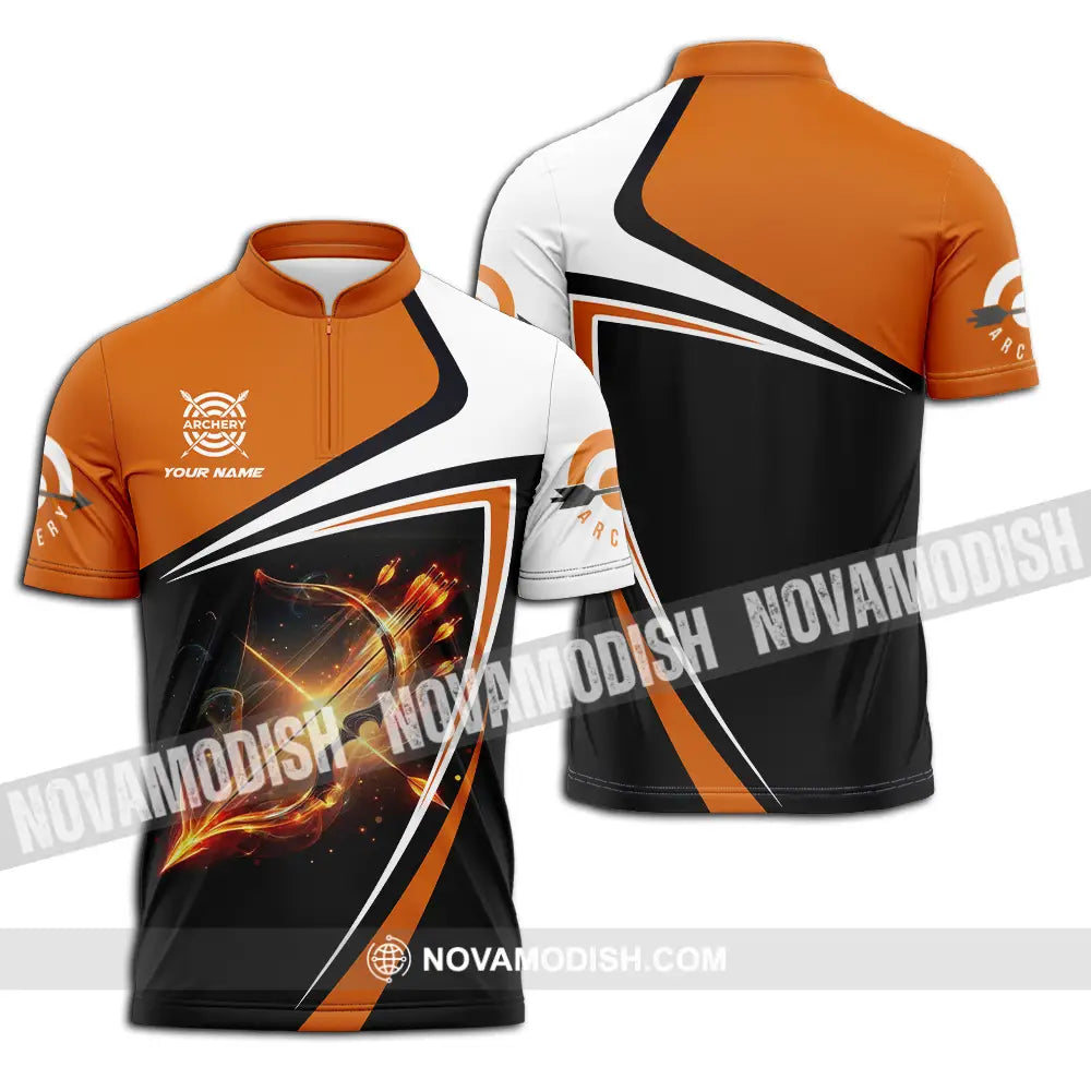 Unisex Shirt - Custom Archery 3D Shirt Zipper Polo Shirt / S T-shirt