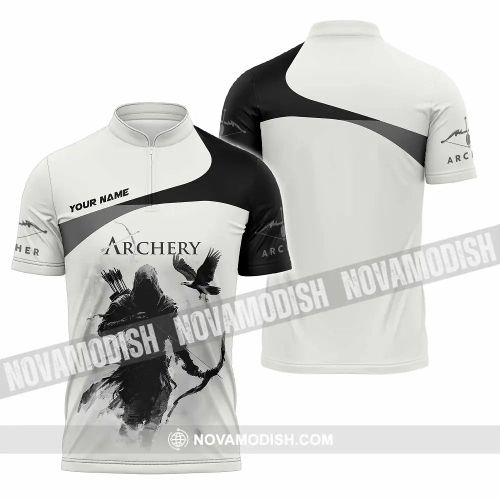 Unisex Shirt - Custom Archery 3D Shirt Zipper Polo Shirt / S T-shirt