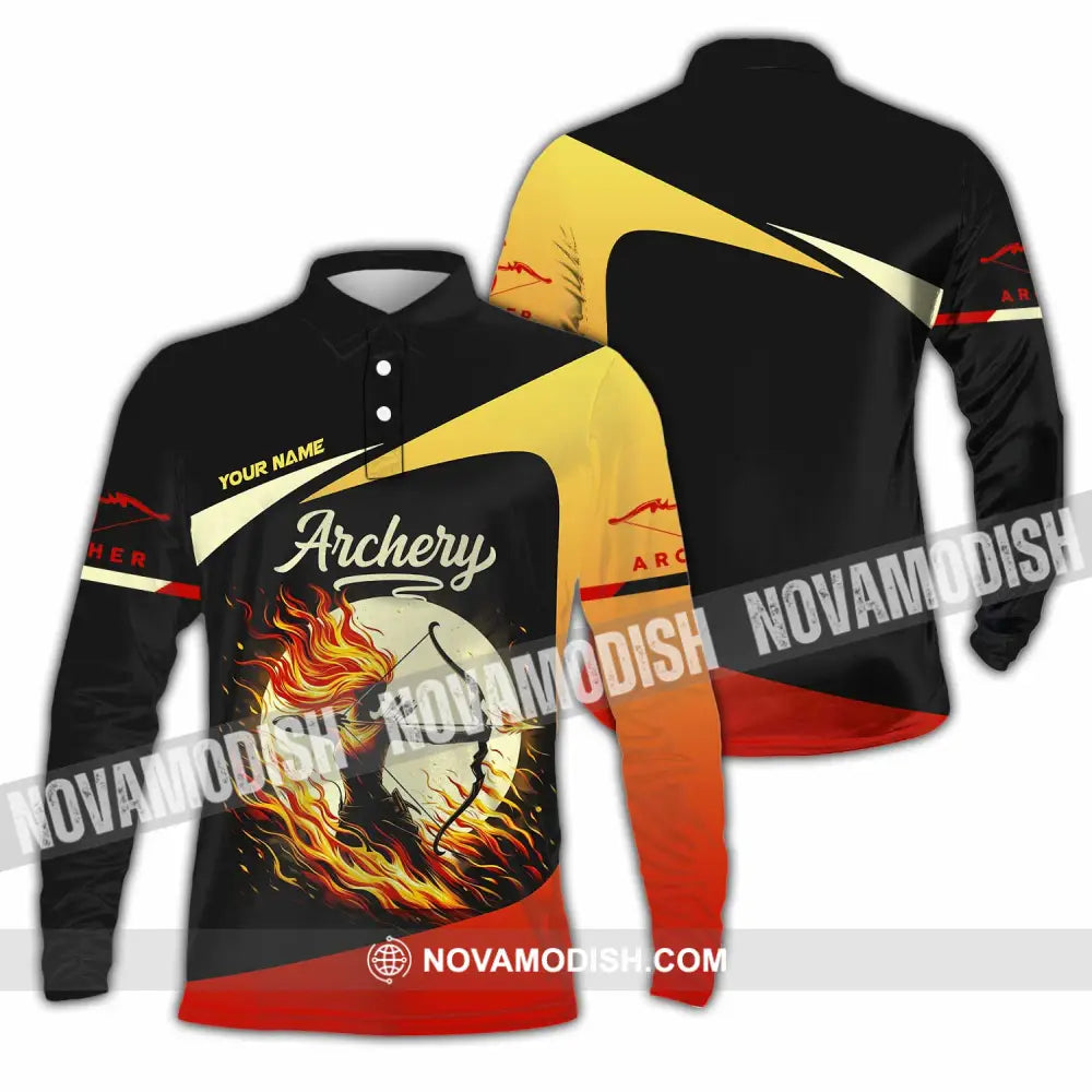 Unisex Shirt - Custom Archery Shirt Long Sleeve Polo / S T-shirt