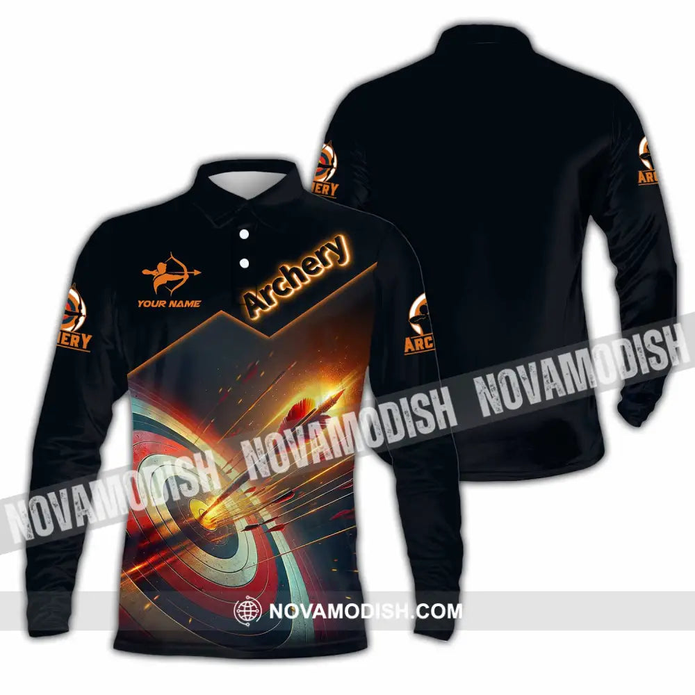Unisex Shirt - Custom Archery Lover Sport Shirt Long Sleeve Polo / S T-shirt