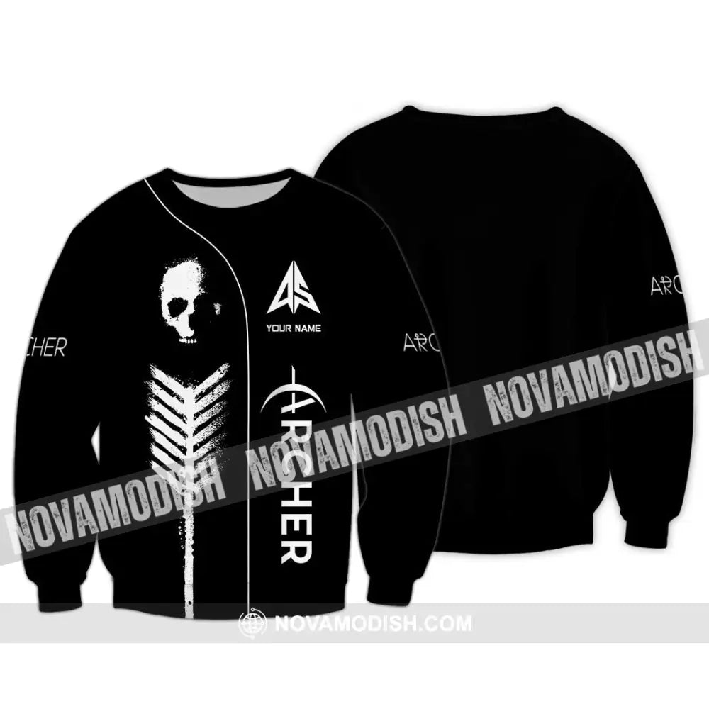 Unisex Shirt - Custom Archery Skullcap Archery Player Shirt Long Sleeve / S T-shirt