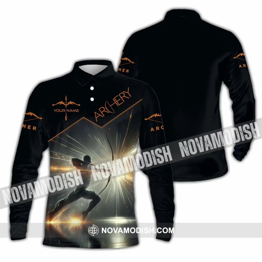 Unisex Shirt - Custom Archery Sport Shirt Long Sleeve Polo / S T-shirt