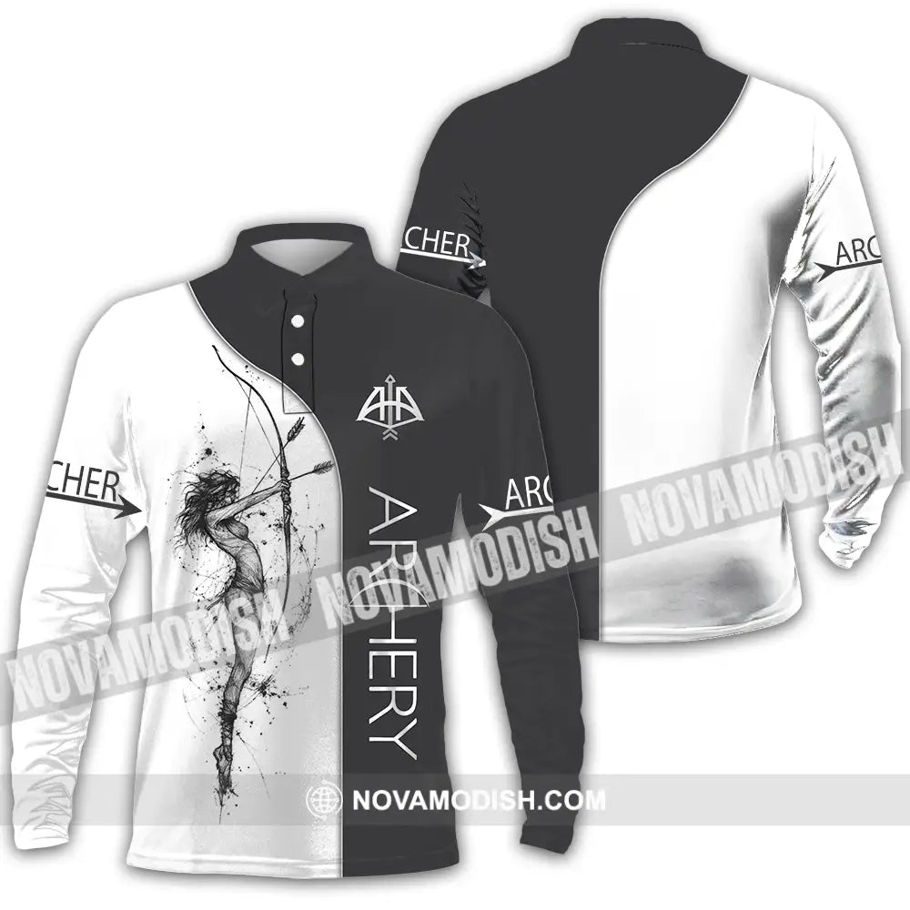 Unisex Shirt - Custom Archery Sport Lover Shirt Long Sleeve Polo / S T-shirt