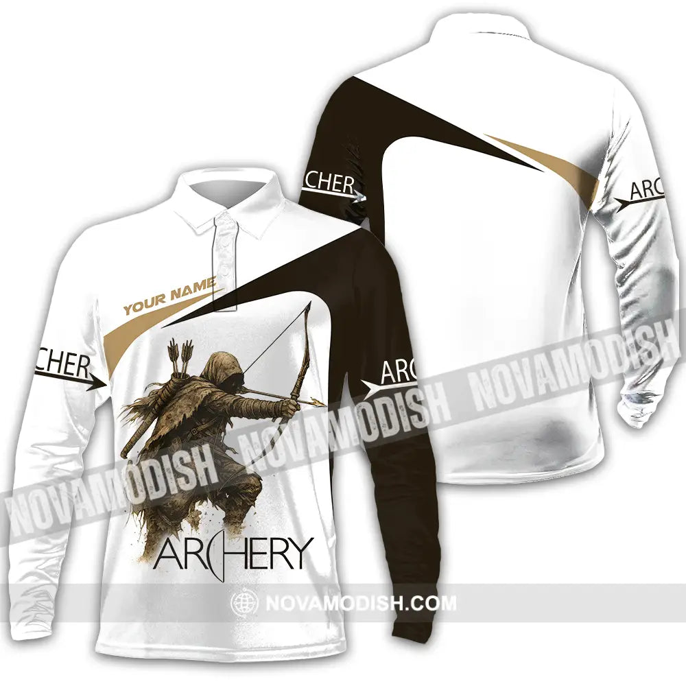 Unisex Shirt - Custom Archery Sport Lover Shirt Long Sleeve Polo / S T-shirt