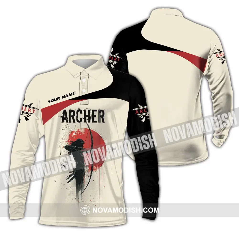 Unisex Shirt - Custom Archery Sport Lover Shirt Long Sleeve Polo / S T-shirt