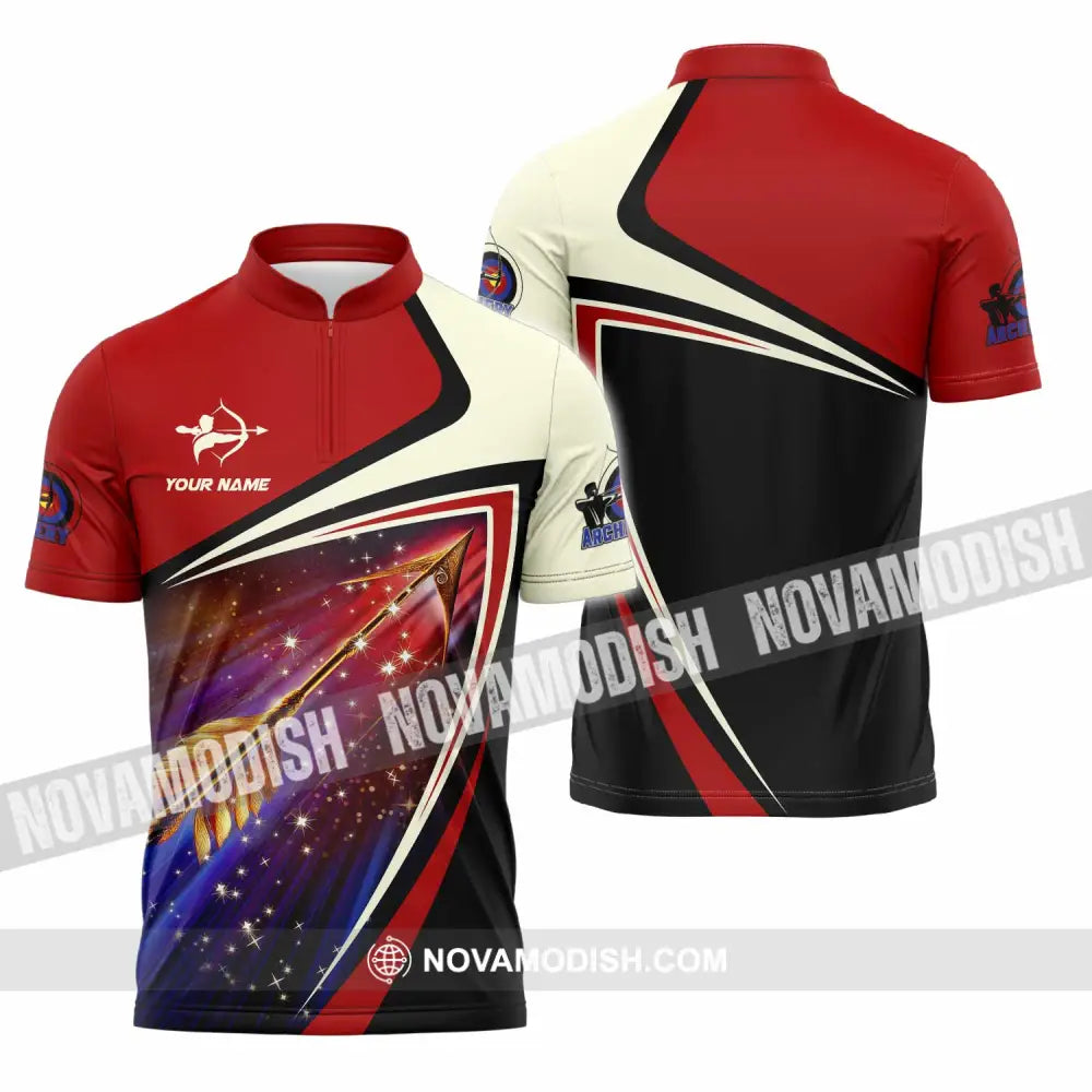 Unisex Shirt - Custom Archery Sport Lover Shirt Zipper Polo Shirt / S T-shirt