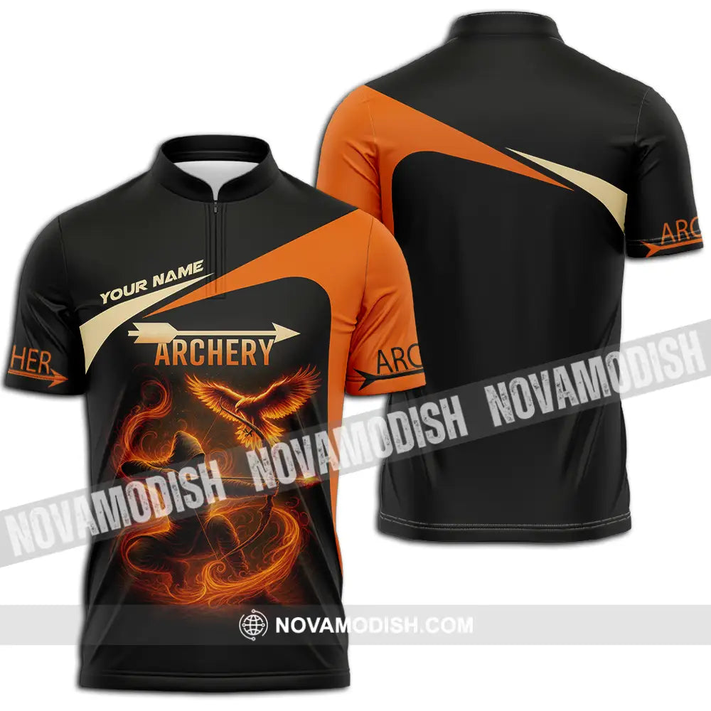 Unisex Shirt - Custom Archery Sport Lover Shirt Zipper Polo Shirt / S T-shirt