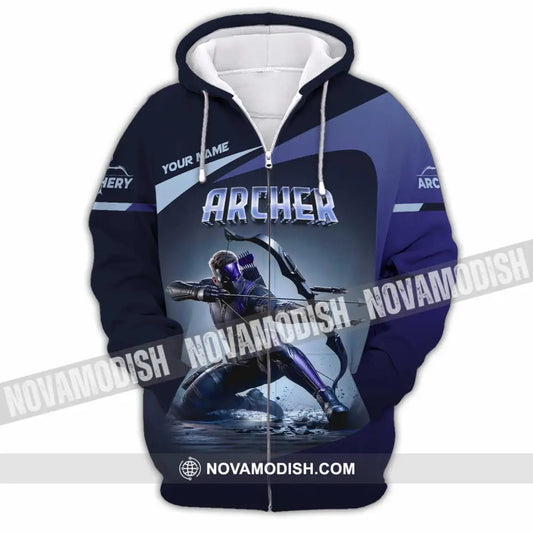 Unisex Shirt - Custom Archery Warrior Sport Shirt Zipper Hoodie / S T-shirt