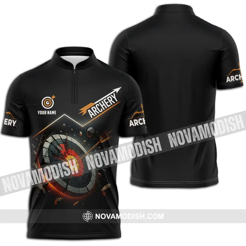 Unisex Shirt - Custom Archery Shirt Zipper Polo Shirt / S T-shirt