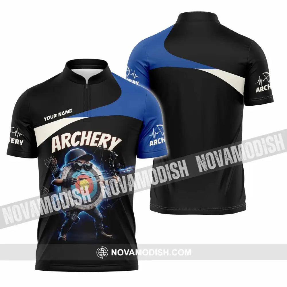 Unisex Shirt - Custom Archery Shirt - Zipper Polo Shirt / S - T-shirt