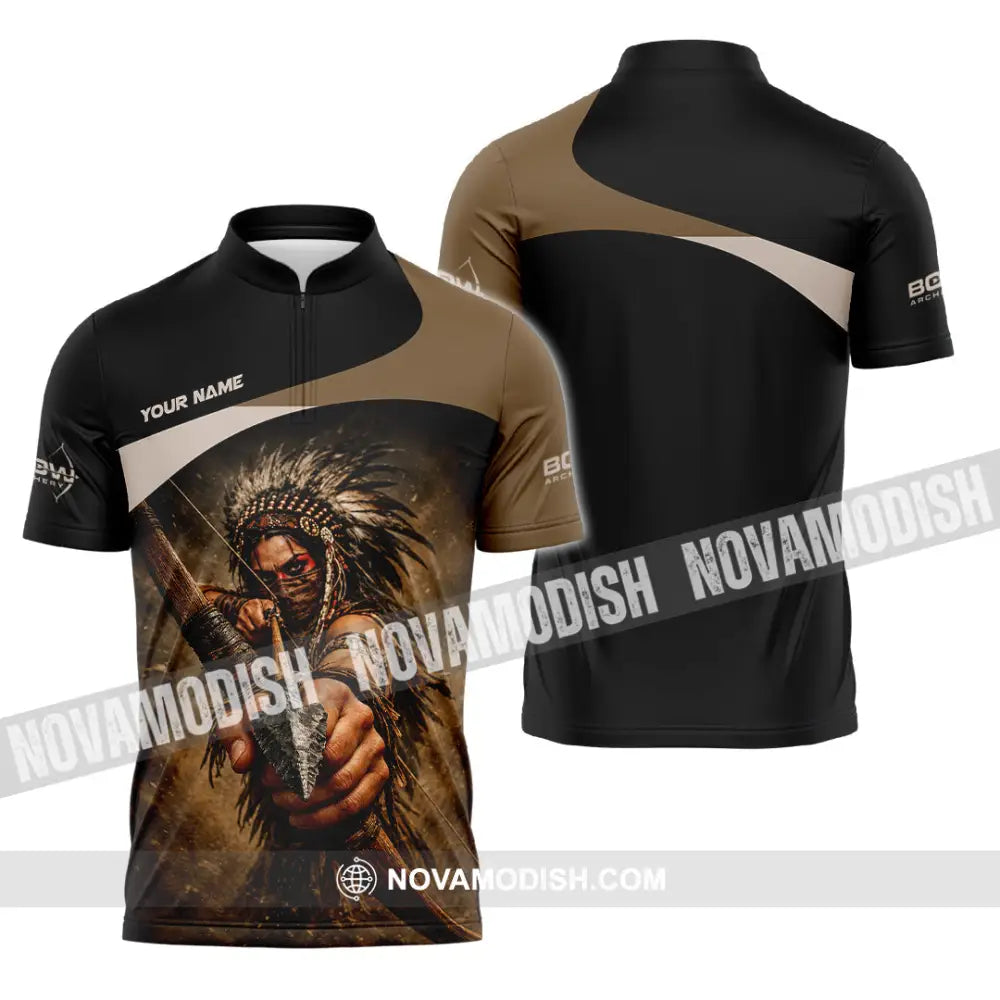 Unisex Shirt - Custom Archery Shirt - Zipper Polo Shirt / S - T-shirt
