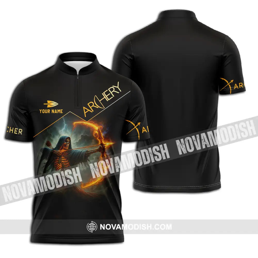Unisex Shirt - Custom Archery Shirt Zipper Polo Shirt / S T-shirt