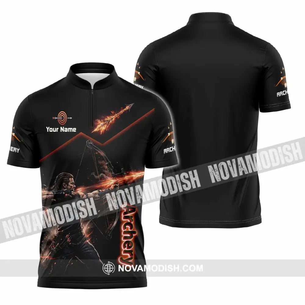 Unisex Shirt - Custom Archery Shirt - Zipper Polo Shirt / S - T-shirt