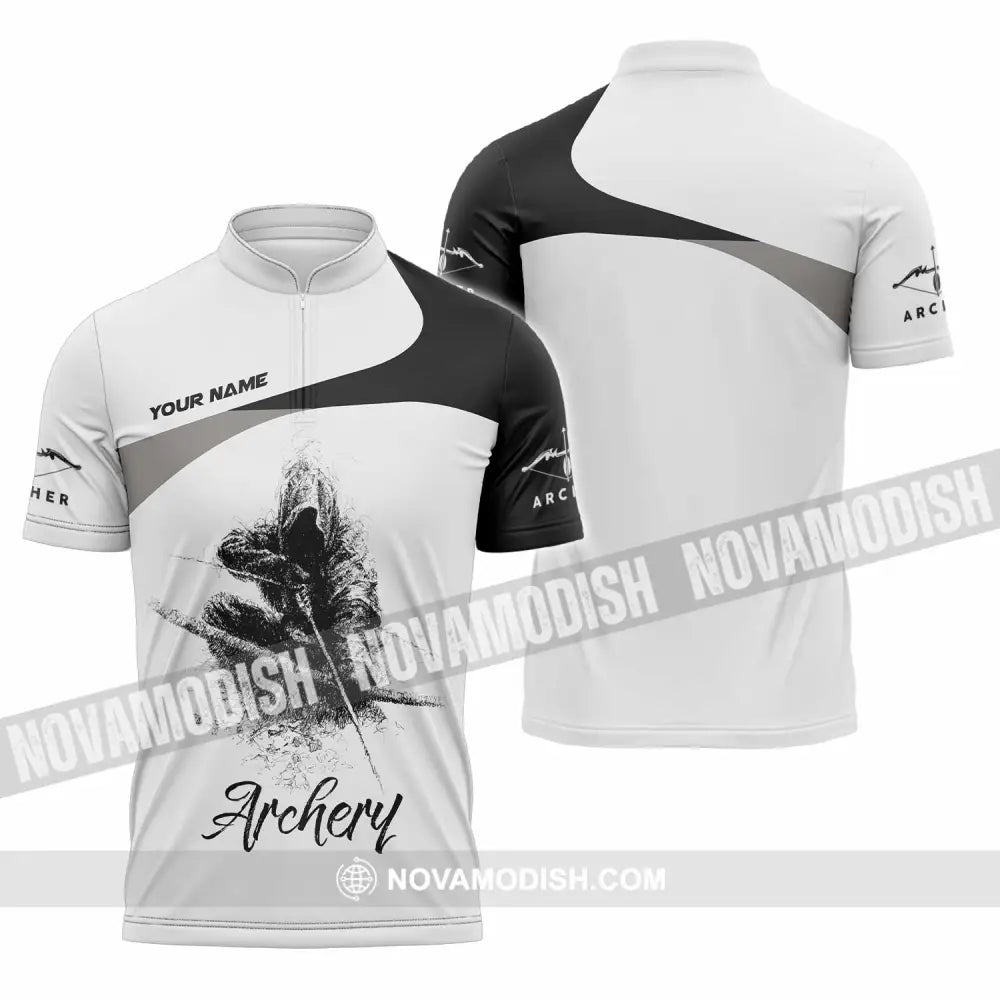 Unisex Shirt - Custom Archery Shirt - Zipper Polo Shirt / S - T-shirt