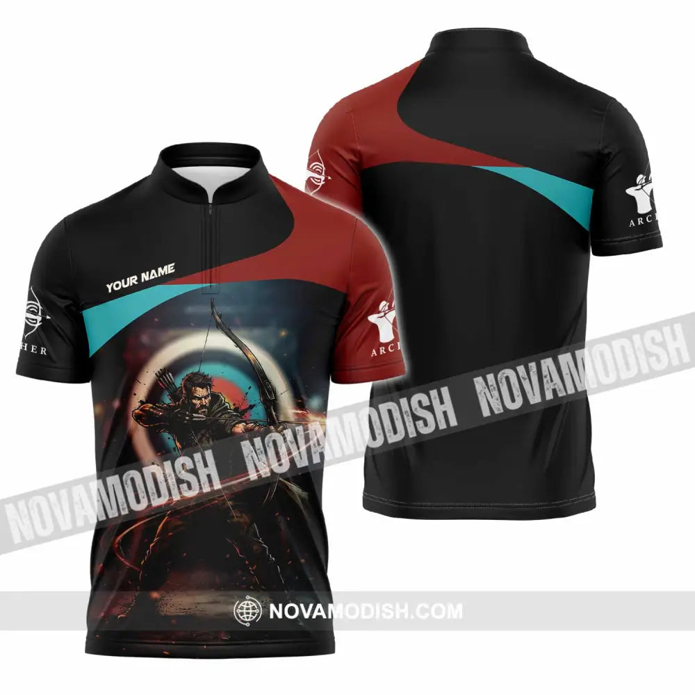 Unisex Shirt - Custom Archery Shirt - Zipper Polo Shirt / S - T-shirt