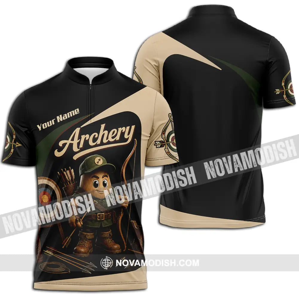 Unisex Shirt - Custom Archery Shirt - Zipper Polo Shirt / S - T-shirt