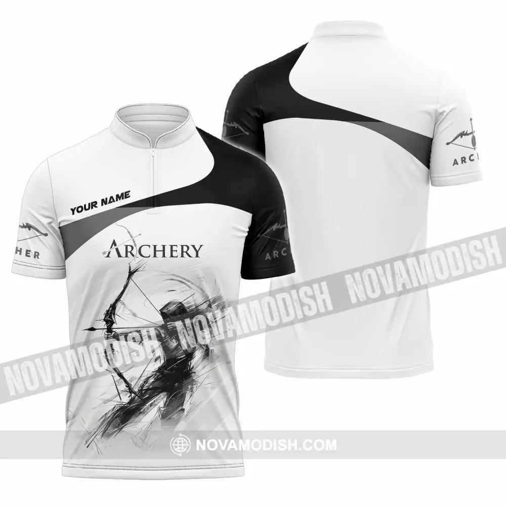 Unisex Shirt - Custom Archery Shirt Zipper Polo Shirt / S T-shirt