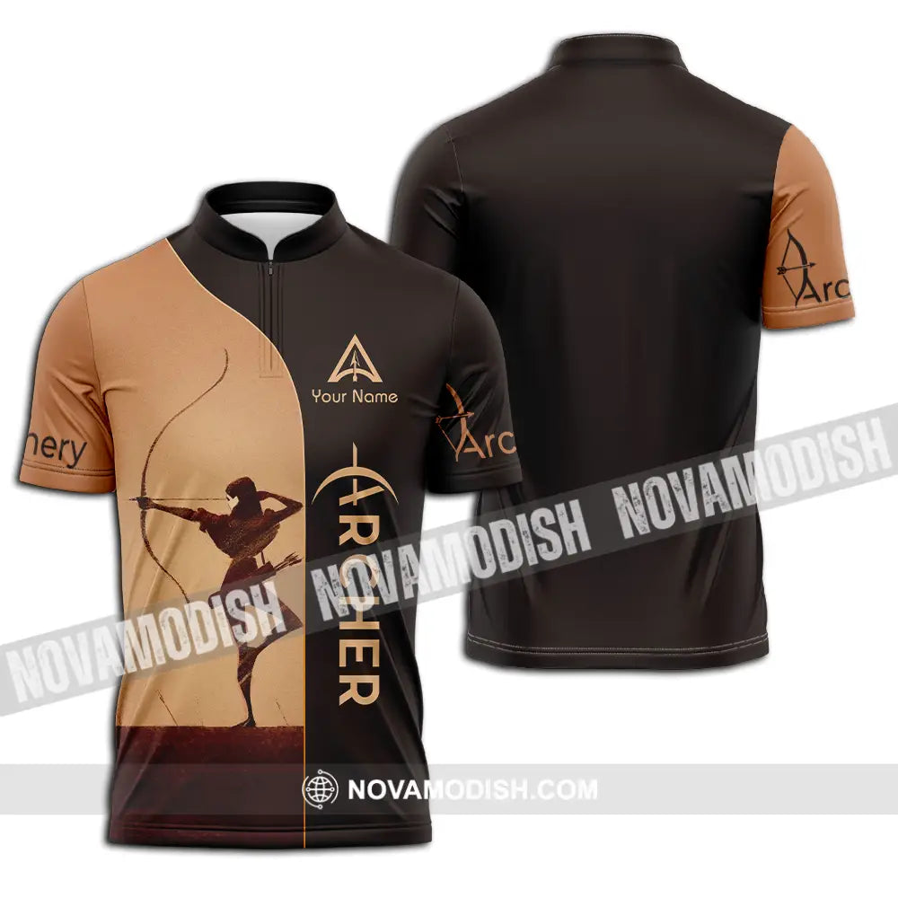 Unisex Shirt - Custom Archery Shirt Zipper Polo Shirt / S T-shirt
