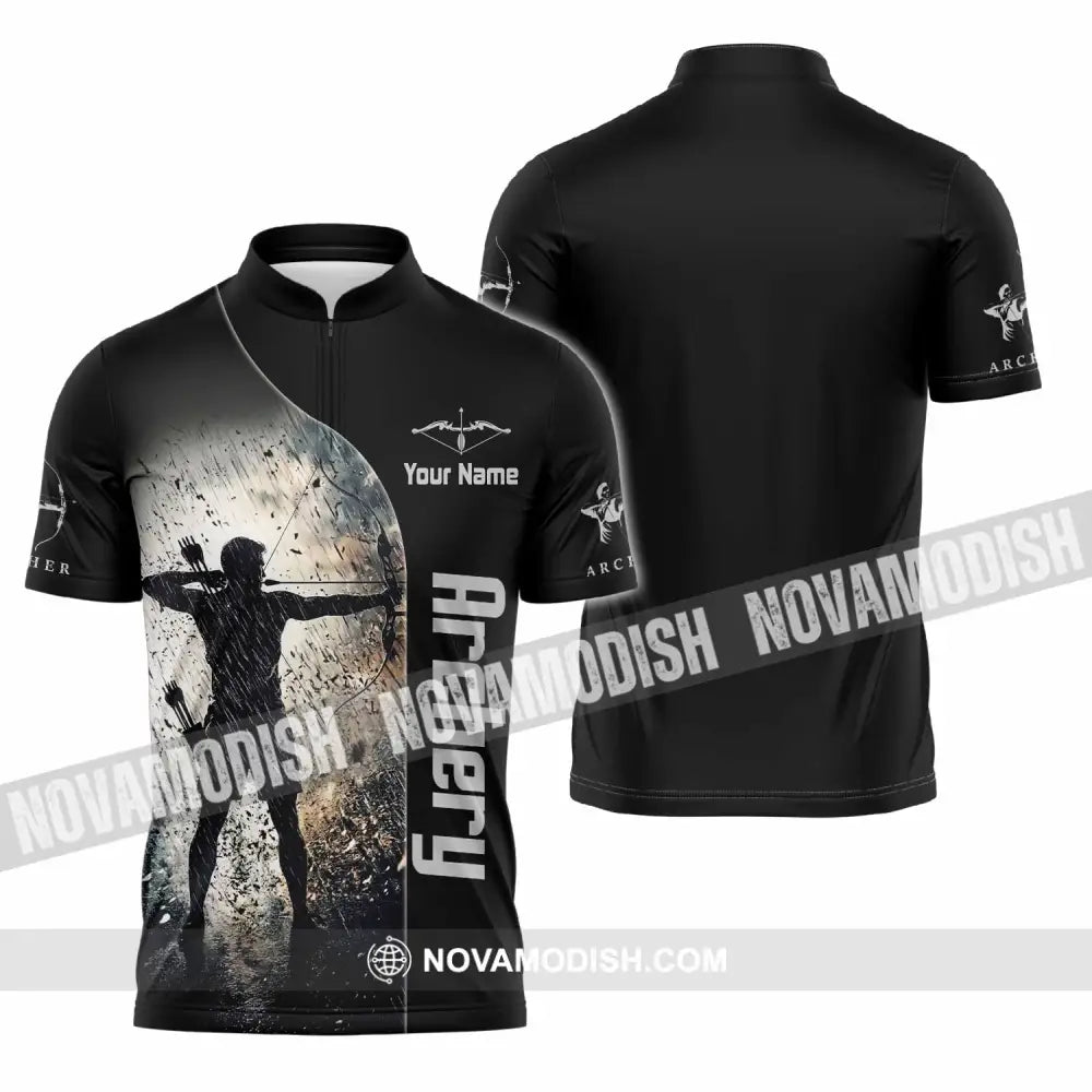 Unisex Shirt - Custom Archery Shirt - Zipper Polo Shirt / S - T-shirt