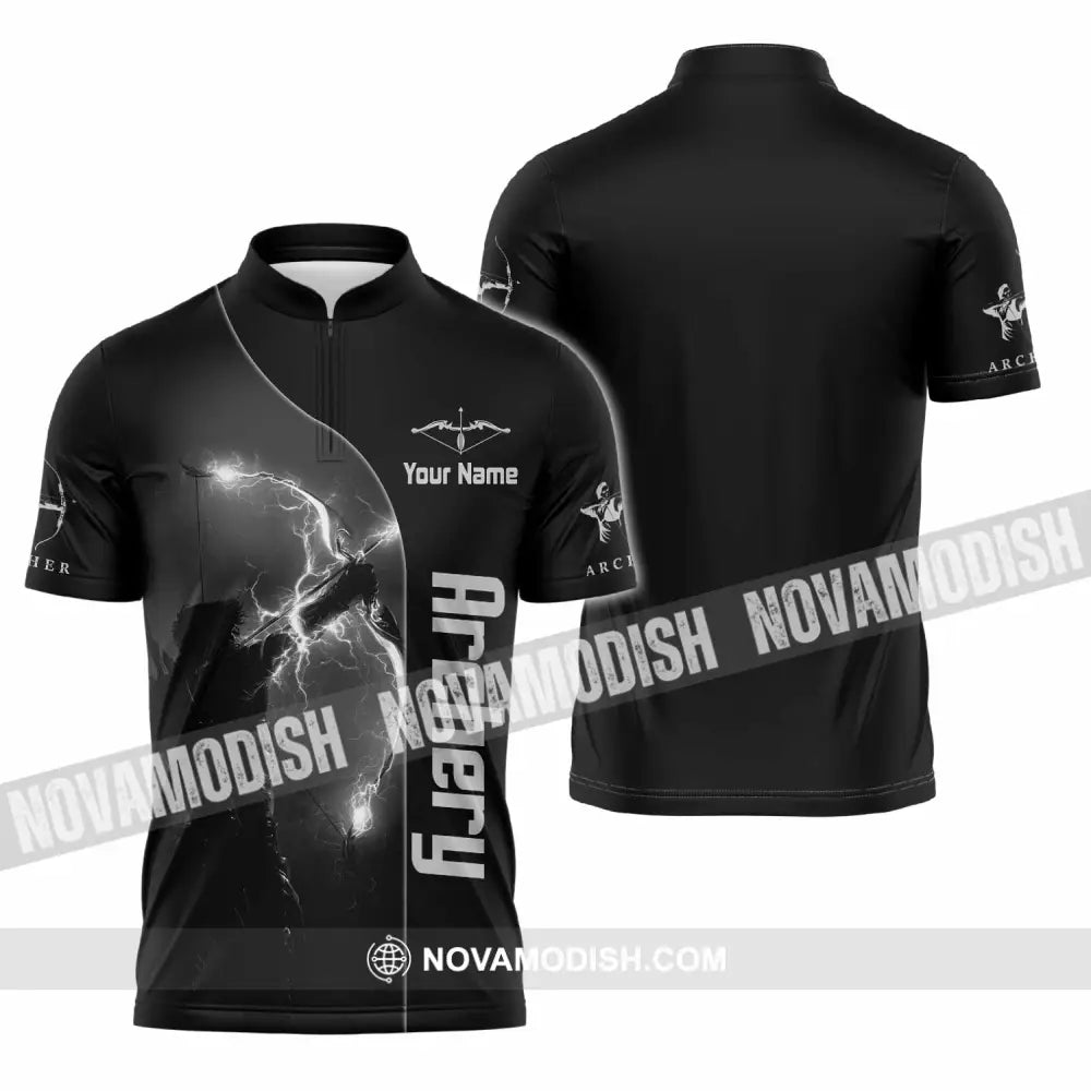 Unisex Shirt - Custom Archery Shirt - Zipper Polo Shirt / S - T-shirt