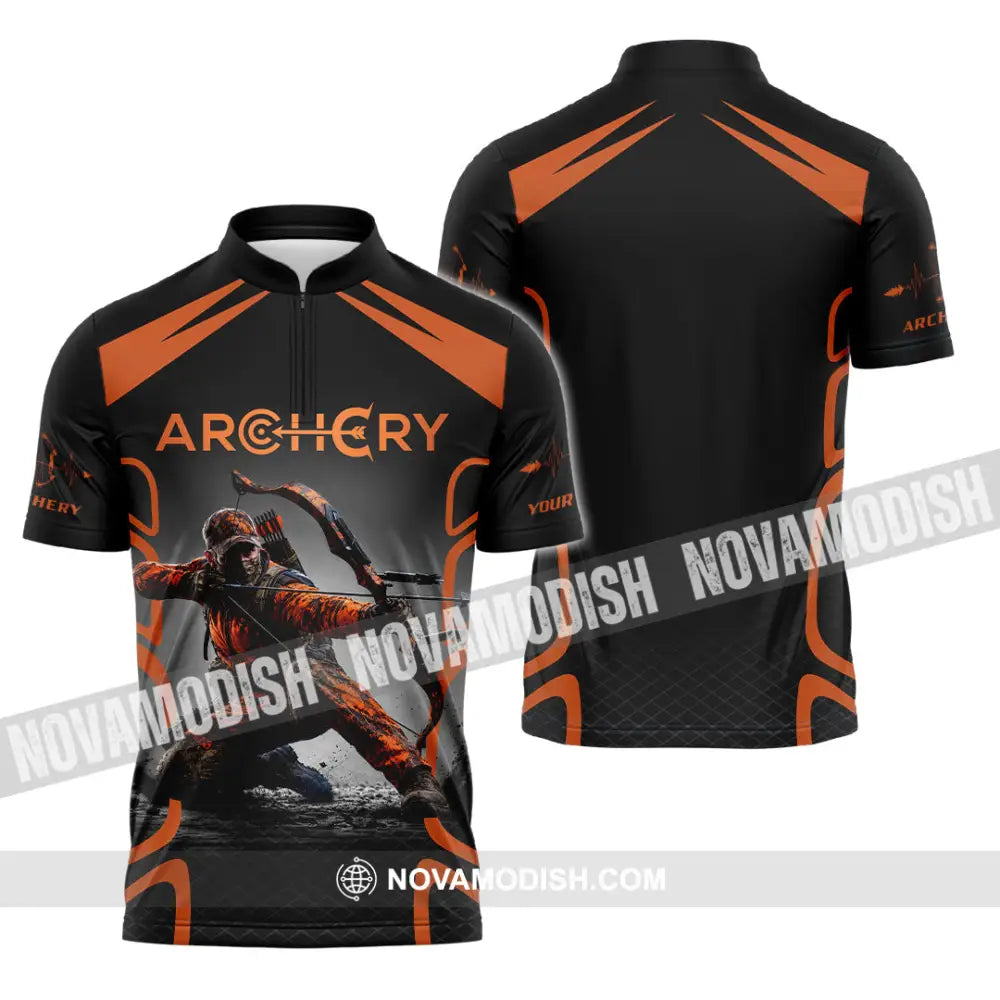 Unisex Shirt - Custom Archery Shirt - Zipper Polo Shirt / S - T-shirt