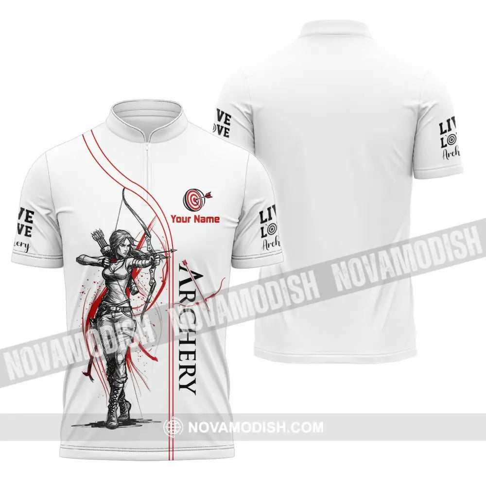 Unisex Shirt - Custom Archery Shirt - Zipper Polo Shirt / S - T-shirt