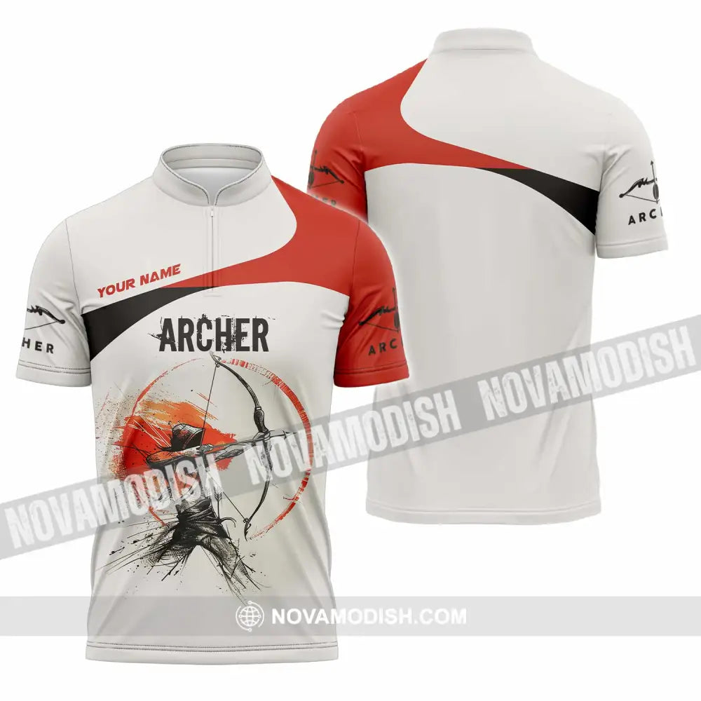 Unisex Shirt - Custom Archery Shirt Zipper Polo Shirt / S T-shirt