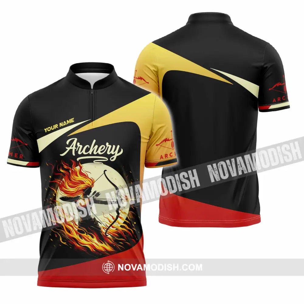 Unisex Shirt - Custom Archery Shirt Zipper Polo Shirt / S T-shirt