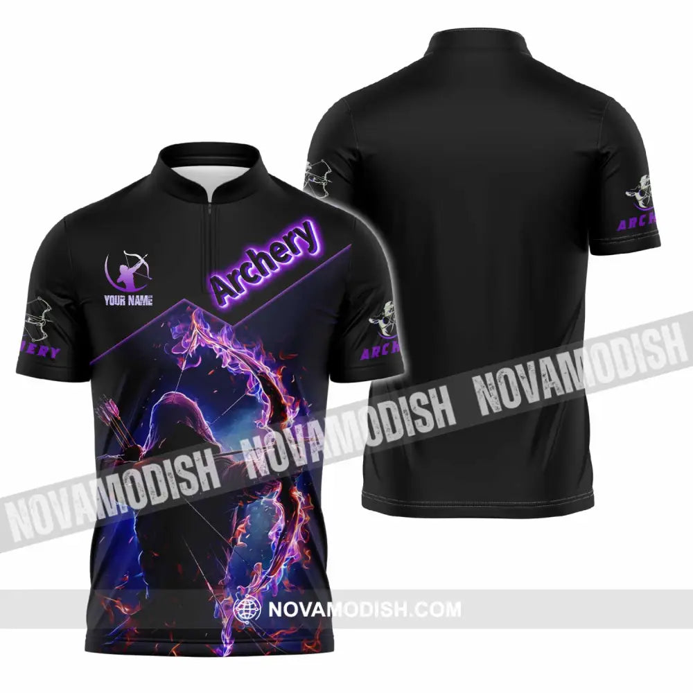 Unisex Shirt - Custom Archery Shirt Zipper Polo Shirt / S T-shirt