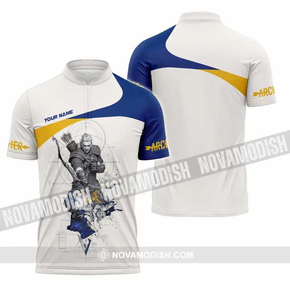Unisex Shirt - Custom Archery Shirt - Zipper Polo Shirt / S - T-shirt