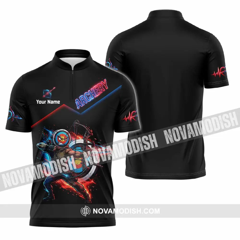 Unisex Shirt - Custom Archery Shirt - Zipper Polo Shirt / S - T-shirt
