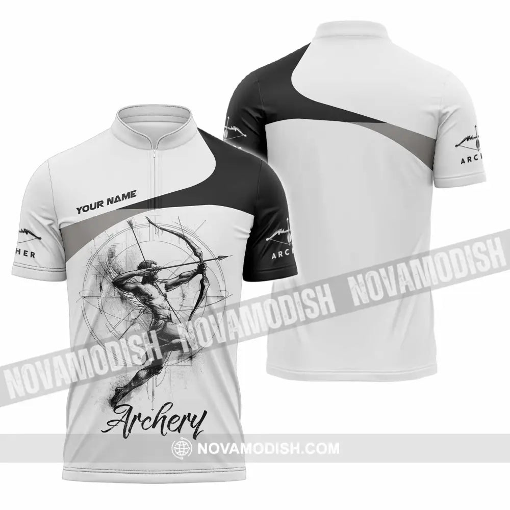 Unisex Shirt - Custom Archery Shirt - Zipper Polo Shirt / S - T-shirt