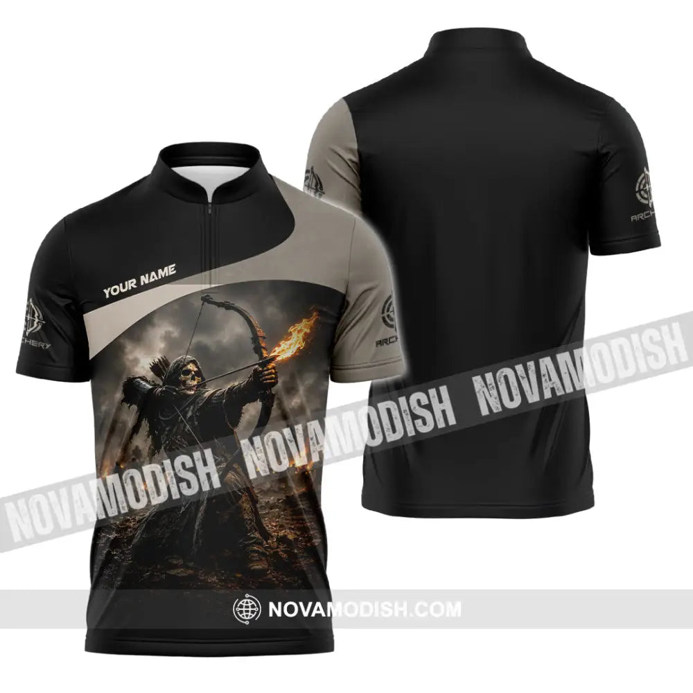 Unisex Shirt - Custom Archery Shirt - Zipper Polo Shirt / S - T-shirt