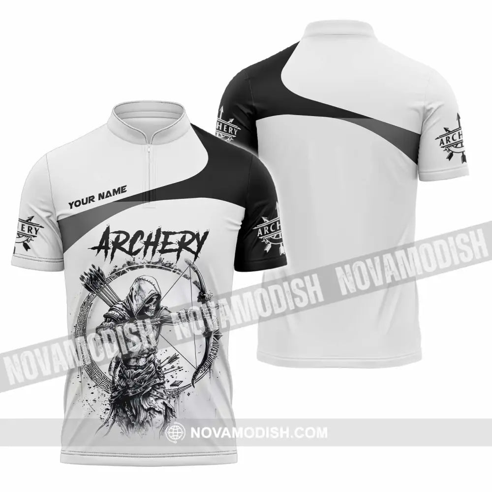 Unisex Shirt - Custom Archery Shirt Zipper Polo Shirt / S T-shirt